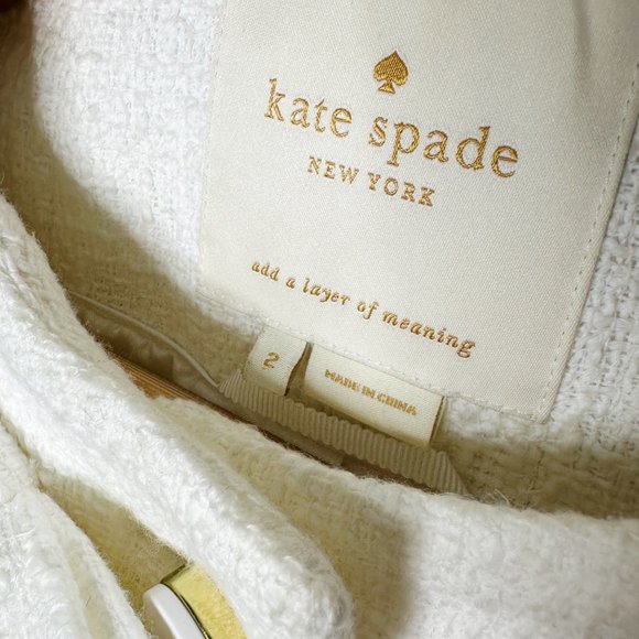 Kate Spade New York Women's Size 2 White Dorothy Bow Front Tweed Jacket - Picture 8 of 12